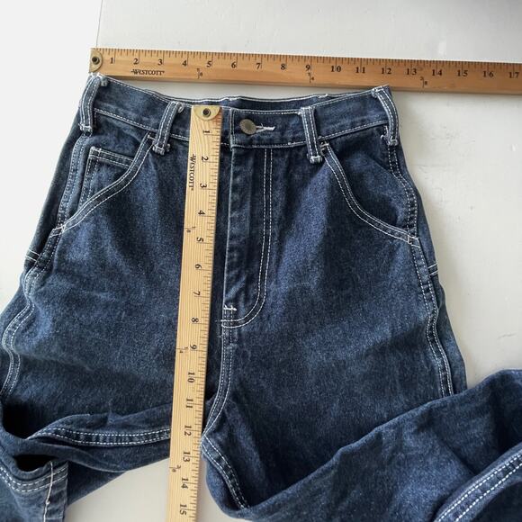 Brandy Melville J. Galt Dark Wash High Waisted Painter Carpenter Mom Jeans Sz S - Picture 7 of 9